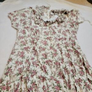 Vintage 90s Sarah Richards Romantic Lace Floral Prairie Boho Modest Dress 9/10